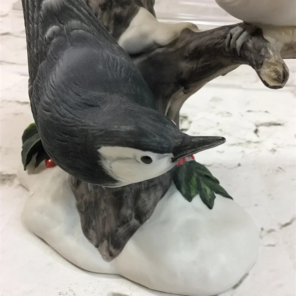 Vintage 1984 Gallery Originals‎ White-breasted Nuthatches Porcelain Figurine